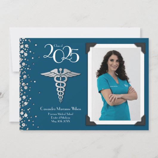 Doctor Silver Afstuderen koninklijke marineblauw Kaart (Voorkant)