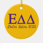 Doctor Sisters EDD gold & paarse namen Keramisch Ornament (Voorkant)