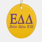 Doctor Sisters EDD gold & paarse namen Keramisch Ornament (Links)