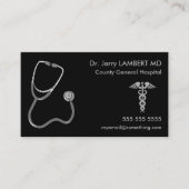 Doctor Stethoscoop Black Visitekaartje (Voorkant)