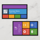 Doctor Stethoscoop Logo - kleurrijke Tegels creati Visitekaartje (Voorkant / Achterkant)