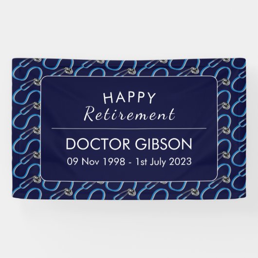 Doctor Stethoscoop Pensioen Partij Spandoek (Horizontaal)