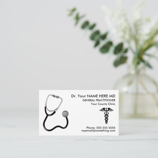 Doctor Stethoscoop witte benoeming Visitekaartje (Staand voorkant)