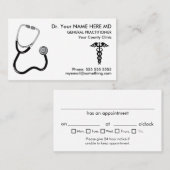 Doctor Stethoscoop witte benoeming Visitekaartje (Voorkant / Achterkant)
