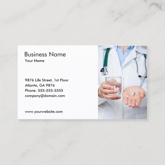 Doctor Stethoscope Pills Foto Visitekaartje (Voorkant)