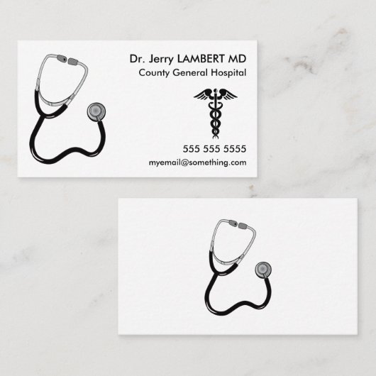 Doctor Stethoscope White Visitekaartje (Voorkant / Achterkant)
