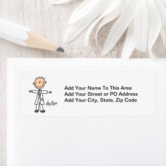 Doctor Stick Figuur Etiket (Insitu)
