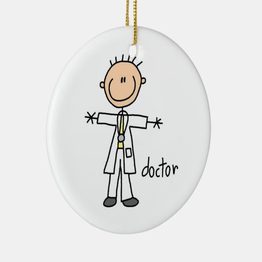 Doctor Stick Figuur Keramisch Ornament (Rechts)