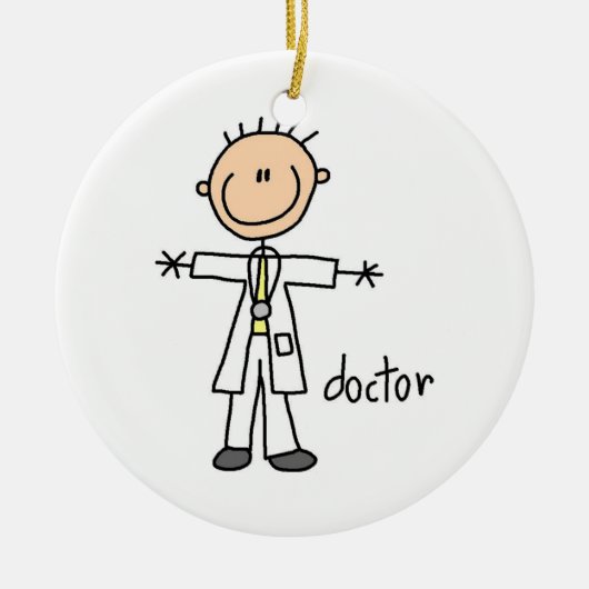 Doctor Stick Figuur Keramisch Ornament (Voorkant)