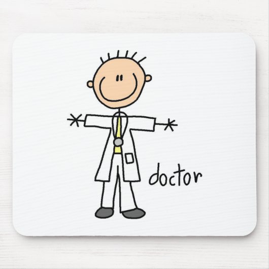 Doctor Stick Figuur Mousepad Muismat (Voorkant)