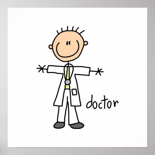 Doctor Stick Figuur Poster (Voorkant)