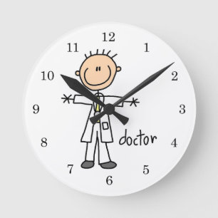 Doctor Stick Figuur Ronde Klok