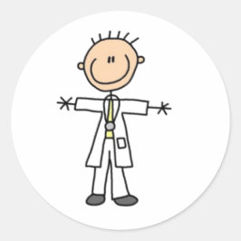 Doctor Stick Figuur Ronde Sticker
