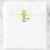 Doctor Stick Figuur Ronde Sticker (Tas)