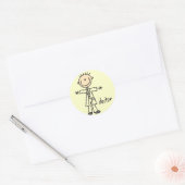 Doctor Stick Figuur Ronde Sticker (Envelop)