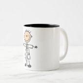 Doctor Stick Figuur Tweekleurige Koffiemok (Voorkant rechts)