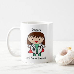 Doctor Super Hero Meisje Vrouw Vrouw Personalisere Koffiemok