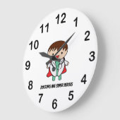 Doctor Super Hero National Doctors Day Personalise Grote Klok (Hoek)