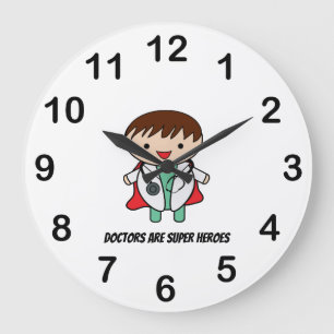 Doctor Super Hero National Doctors Day Personalise Grote Klok