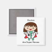 Doctor Super Hero Vrouw Kawaii Schattige Magneet (Voorkant / Achterkant)