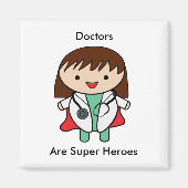 Doctor Super Hero Vrouw Kawaii Schattige Magneet (Voorkant)