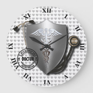 Doctor Symbolen Caduceus op stethoscoop en stempel Grote Klok
