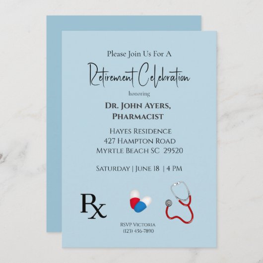 Doctor Uitnodiging tot ontslag (Voorkant / Achterkant)