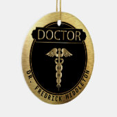Doctor 👨 ⚕️ - UpScale Black en Gold Keramisch Ornament (Rechts)