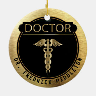 Doctor 👨 ⚕️ - UpScale Black en Gold Keramisch Ornament