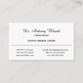 Doctor Uroloog Simple Paars Visitekaartje (Voorkant)