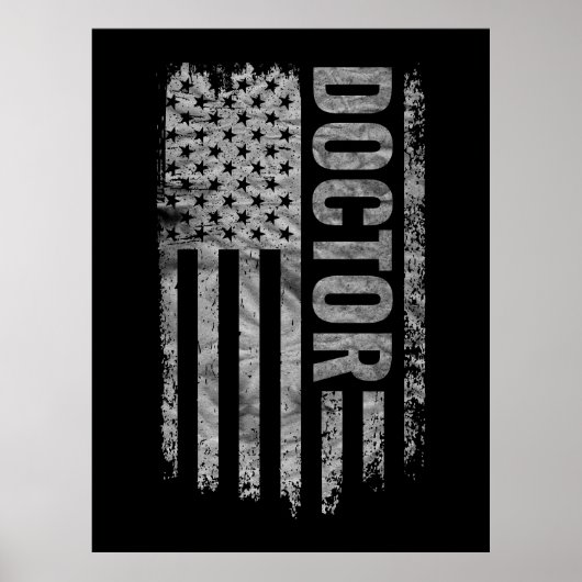 Doctor USA Flag Distressed design Poster (Voorkant)