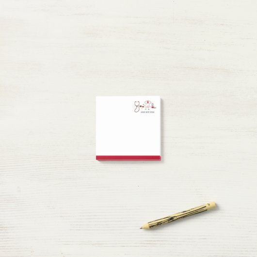 Doctor, verpleegkundige, arts, ziekenhuis post-it® notes (Op bureau)