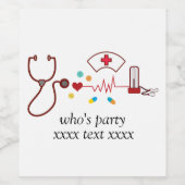 Doctor, verpleegkundige, arts, ziekenhuis wijn etiket (Enkel label)