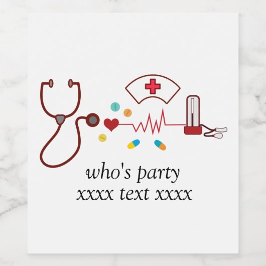 Doctor, verpleegkundige, arts, ziekenhuis wijn etiket (Enkel label)
