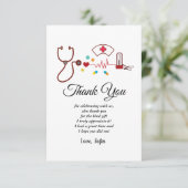 Doctor, verpleegster, medisch bedankt kaart (Staand voorkant)