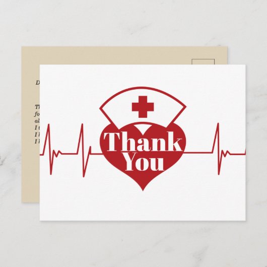 Doctor, verpleegster, medisch bedankt kaart (Voorkant / Achterkant)