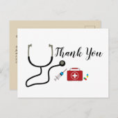 Doctor, verpleegster, medisch bedankt kaart (Voorkant / Achterkant)