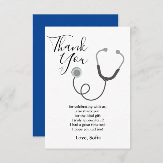 Doctor, verpleegster, medisch bedankt kaart (Voorkant / Achterkant)