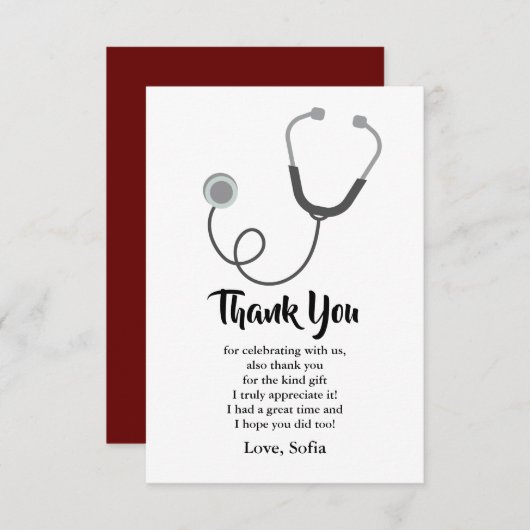 Doctor, verpleegster, medisch bedankt kaart (Voorkant / Achterkant)