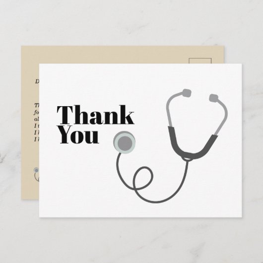 Doctor, verpleegster, medisch bedankt kaart (Voorkant / Achterkant)
