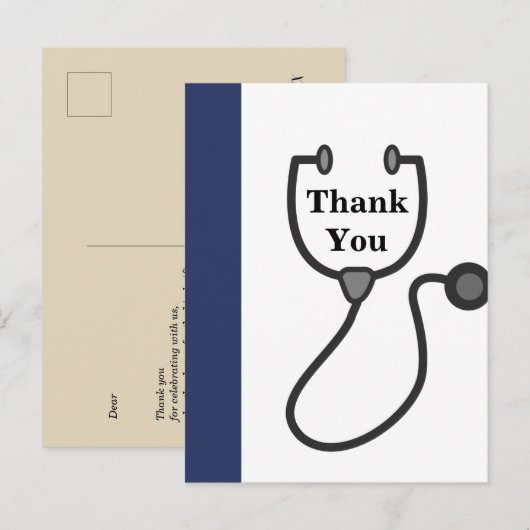 Doctor, verpleegster, medisch bedankt kaart (Voorkant / Achterkant)