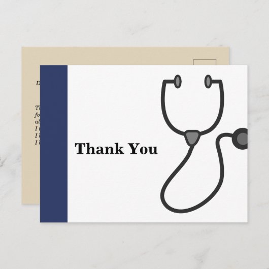 Doctor, verpleegster, medisch bedankt kaart (Voorkant / Achterkant)