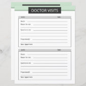 Doctor visit planner template (Voorkant / Achterkant)