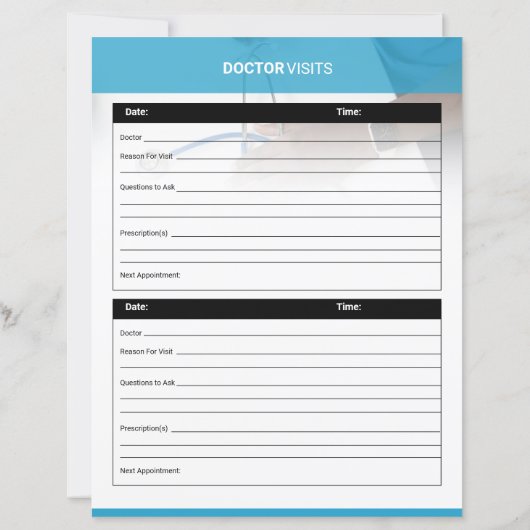 Doctor Visit Planner Template (Achterkant)