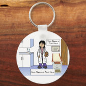 Doctor - Vrouw Cartoon op PrintedPerfection.com Sleutelhanger (Voorkant)