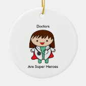 Doctor Vrouw Super Hero Grappig Keramisch Ornament (Voorkant)