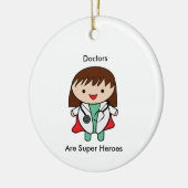 Doctor Vrouw Super Hero Grappig Keramisch Ornament (Links)