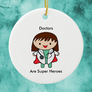 Doctor Vrouw Super Hero Grappig Keramisch Ornament