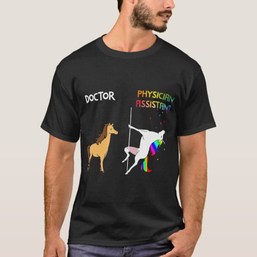 Doctor Vs Physician Assistant Unicorn Dancing T-shirt (Voorkant)