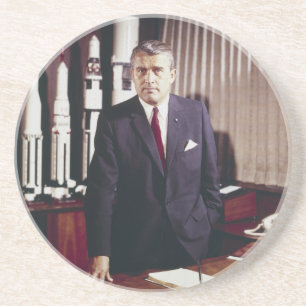 Doctor Wernher von Braun Portrait Zandsteen Onderzetter